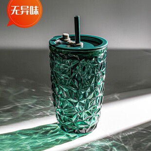 Water cup straw Cup summer high-looking girl cute coffee cup activity gift high temperature resistant glass