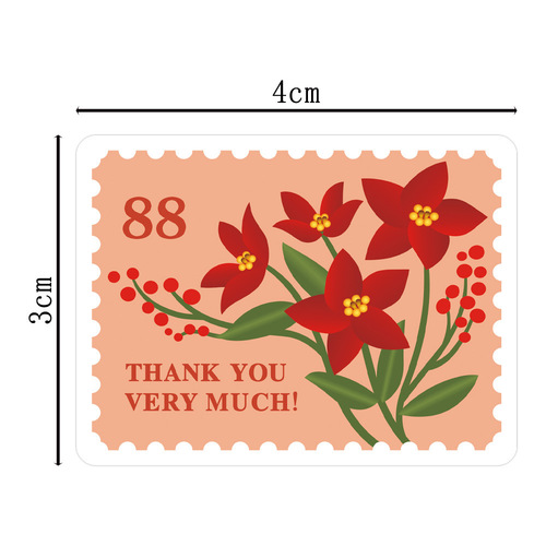 500 sheets/roll small fresh stamp stickers self-adhesive envelope greeting cards hand account floral decoration seal packaging label stickers