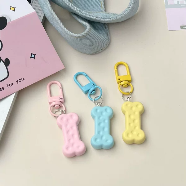 Cute Frosted Color Cheese Bone Keychain Ins All-match School Bag Pendant Girlfriend Gift Bag Accessories