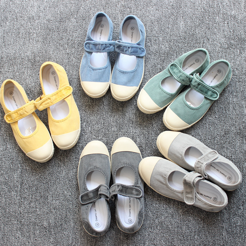 New Spain with summer casual simple fashion fashion shoes washed old vintage women's shoes canvas shoes