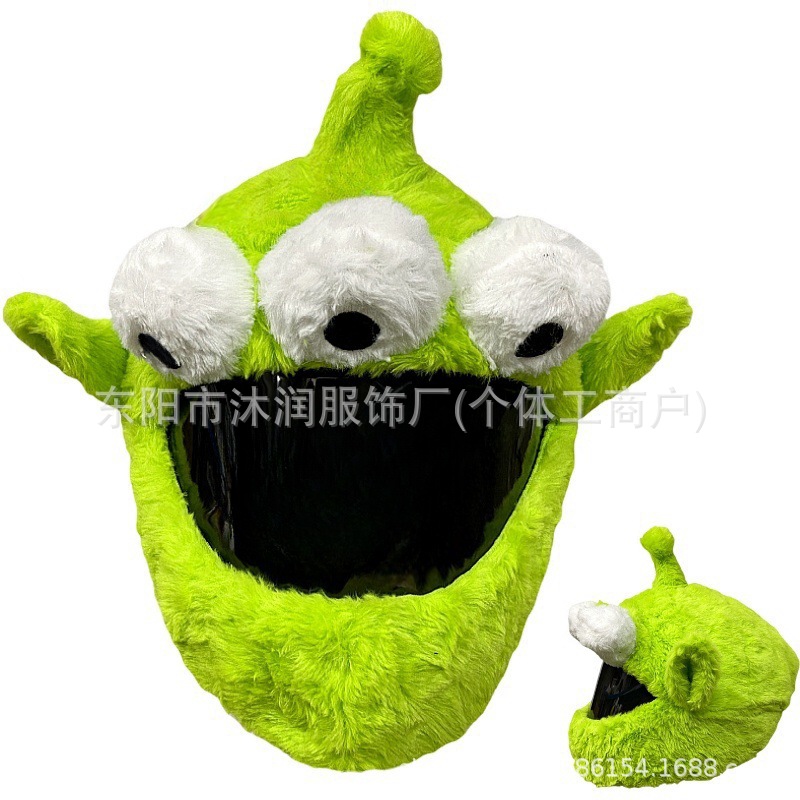 Funda protectora de casco divertida con personalidad de punto transfronterizo, máscara de ciclismo, accesorios de decoración de motocicleta, conejo, tiburón, tres ojos