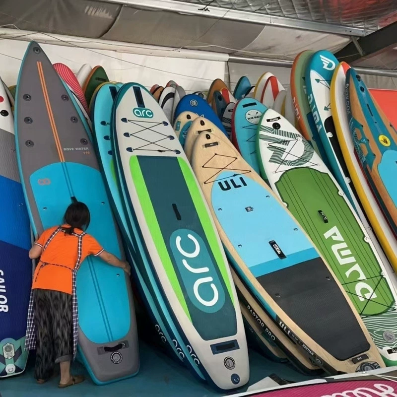 Stand-up Paddle Board double-layer wood grain 320×78×15 cm, inflatable adult SUP for surfing & fishing