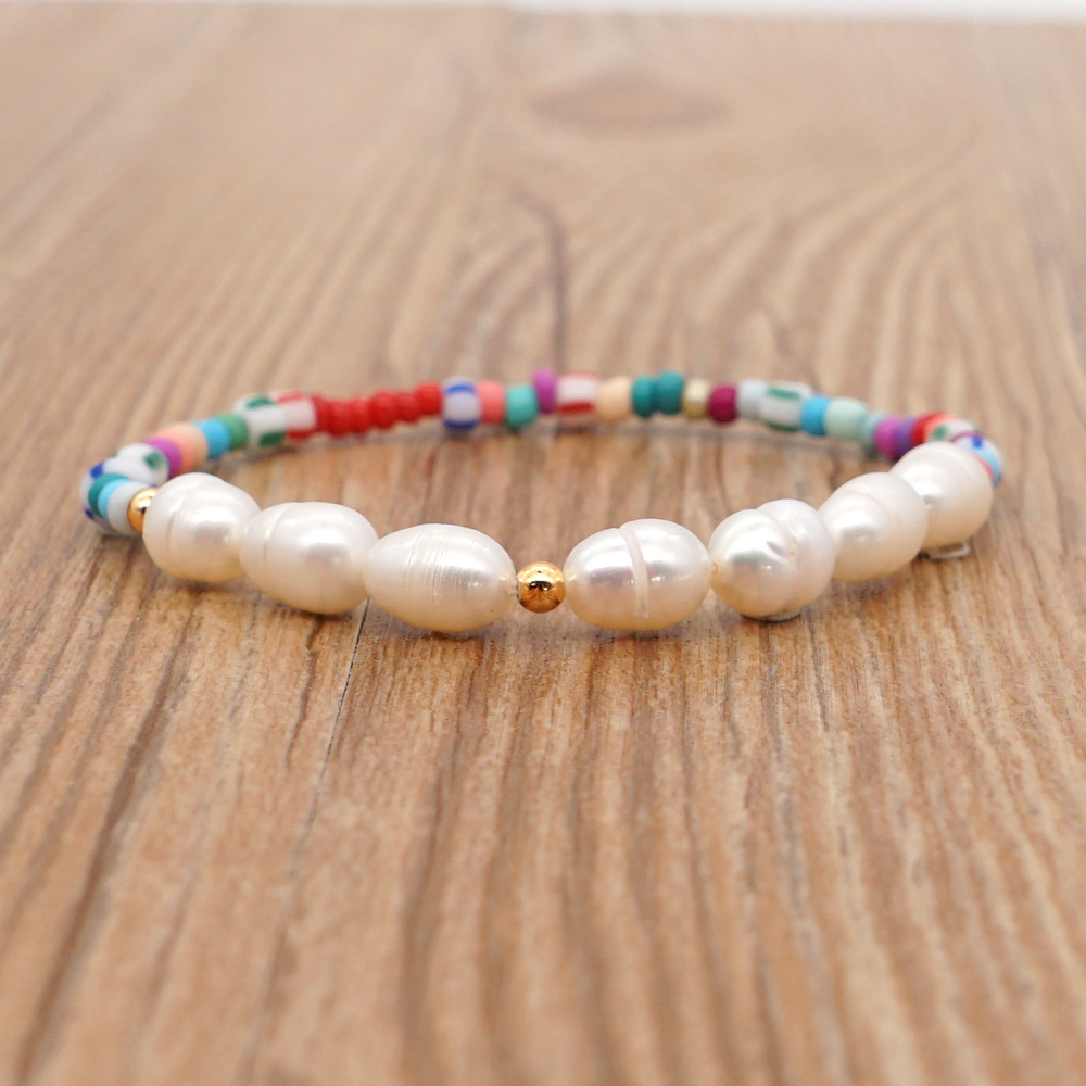Simple bohemian style freshwater pearl beaded braceletpicture5