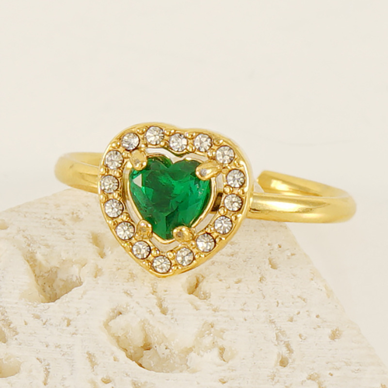 Europeo y americano estilo INS titanio acero doble capa diamante anillo hembra 18K Acero inoxidable anillo ajustable ZIRCON anillo hembra