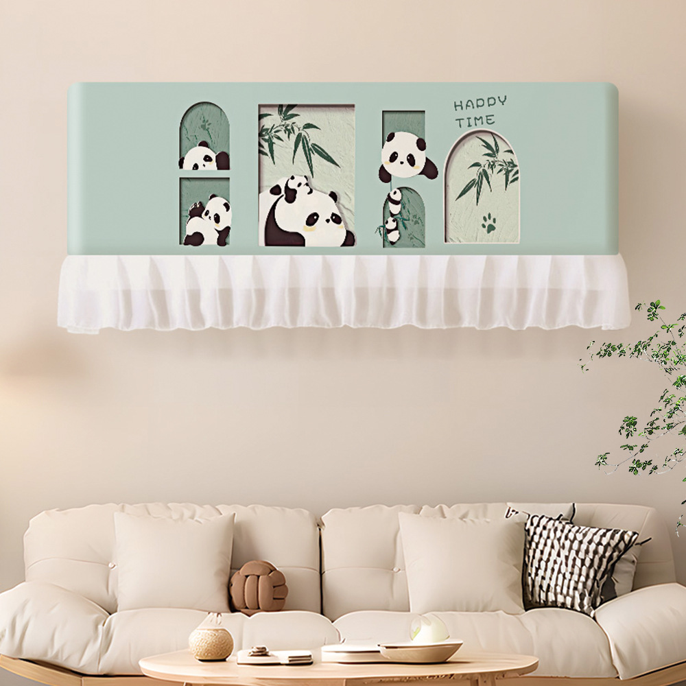 Tablero de cortina de parabrisas de aire acondicionado Tela de cubierta antipolvo de soplado recto 2025 nueva cortina de hilo de barrera para bebés de confinamiento montado en la pared