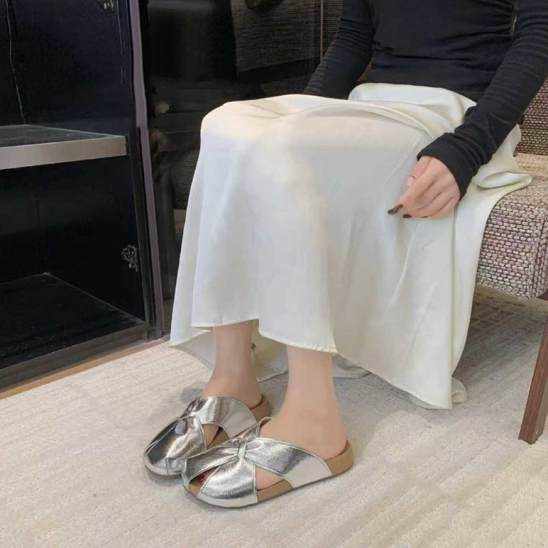French-Style Closed-Toe Slip-On Shoes for Women, Summer 2026, Casual Flat Shoes with a Single Strap, Women's Half-Mules French-Style Closed-Toe Slip-On Shoes for Women, Summer 2026, Casual Flat Shoes with a Single Strap, Women's Half-Mules