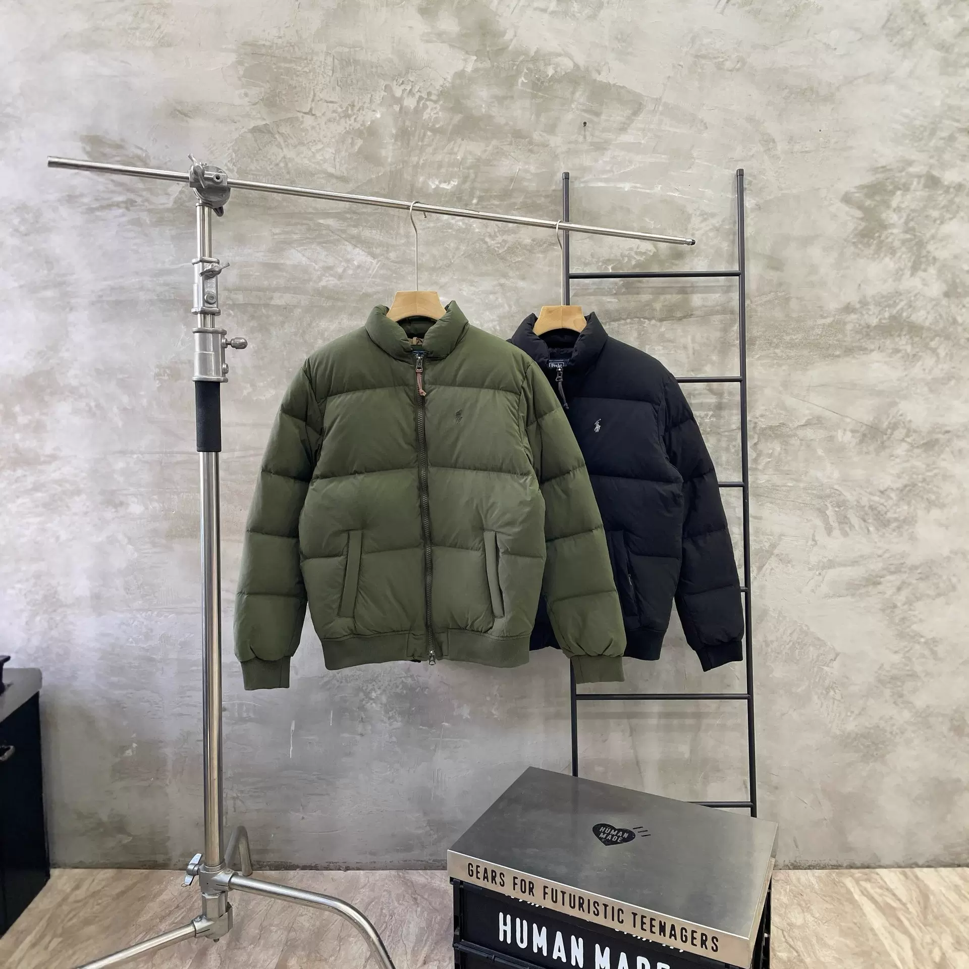 跨境高品 RL拉夫战马拉链长袖立领羽绒服小马软壳羽绒服男女款潮