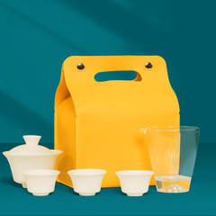 嚴選桂花烏龍茶新茶安溪鐵觀音罐裝茶葉禮盒裝送禮送黃皮包茶具