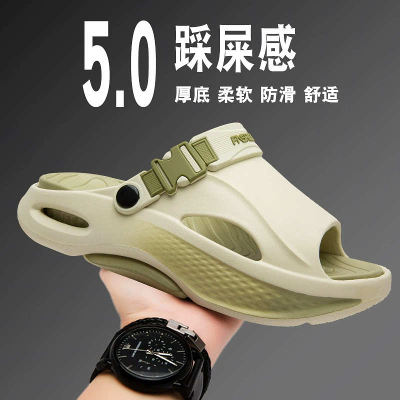 Тапки мужские 2025 новый летом носить нескользкие сандалии на толстой подошве