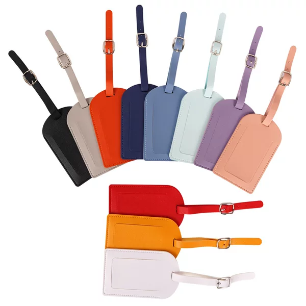 Pu Luggage Tag Window-Type Checked Luggage Tag Horizontal and Vertical Flip Name Tag Travel Tag Identification Boarding Pass