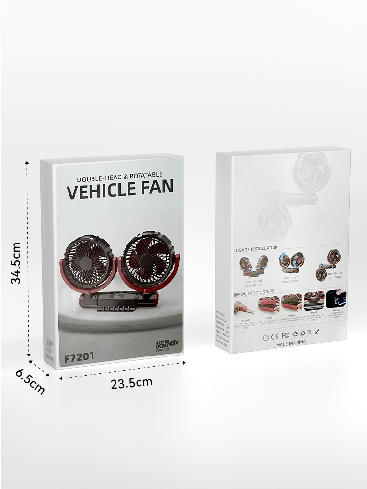Summer New Model Car-Mounted Dual-Head Fan for Home Use, Adjustable Multi-Functional Mini Dual-Head Fan for Cars