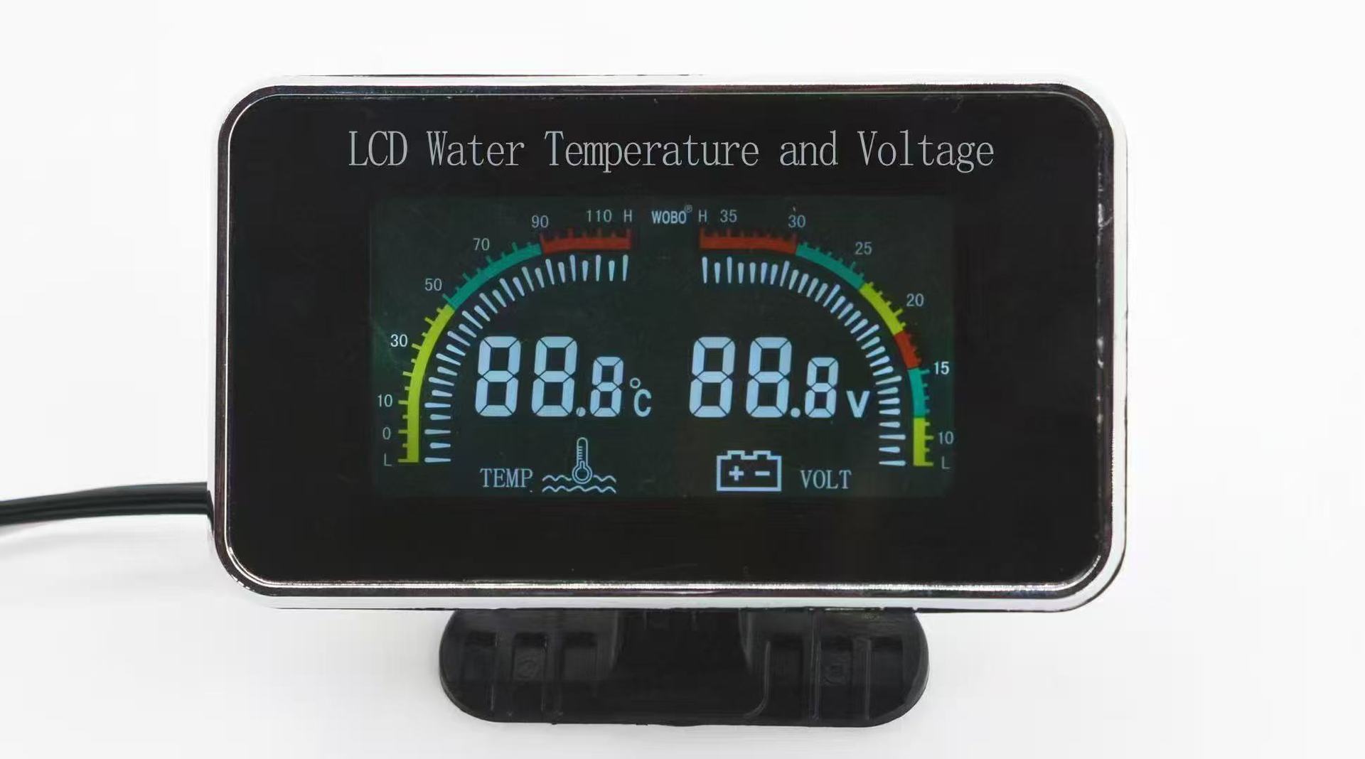 Lcd Display Car Water Temperature and Voltage Two-In-One Combination Meter 12V24V Universal Truck Modification Digital Display Lcd Water Temperature