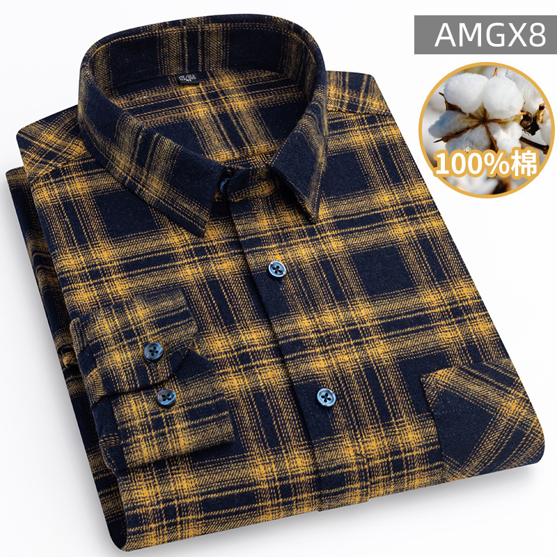 2024 primavera camisa a cuadros masculina americana retro camisa casual de algodón de manga larga ropa de hombre alta sensación masculina