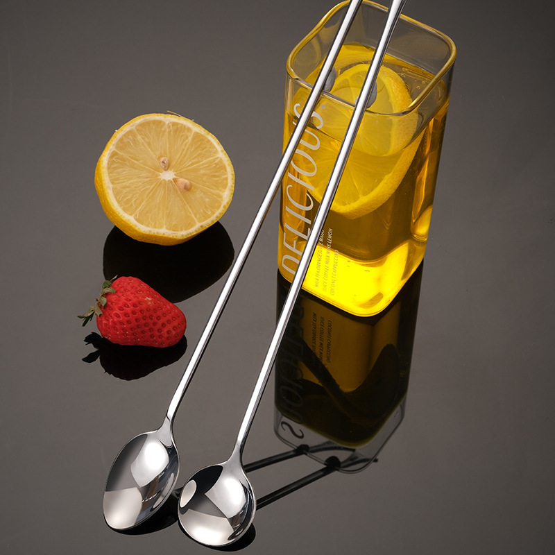 Cross-border stainless steel lengthened ice spoon thickened mixing spoon extra-long spoon seasoning sand ice deep jar honey spoon 30cm Cross-border stainless steel lengthened ice spoon thickened mixing spoon extra-long spoon seasoning sand ice deep jar honey spoon 30cm