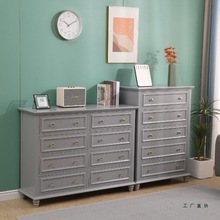北欧简约现代五斗柜子地中海斗柜卧室实木欧式客厅储物整装八斗柜