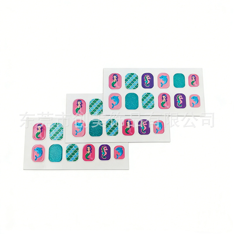 Children's Nail Stickers Mermaid Unicorn Nail Art Stickers Girls Decorative Nail Art Full Set