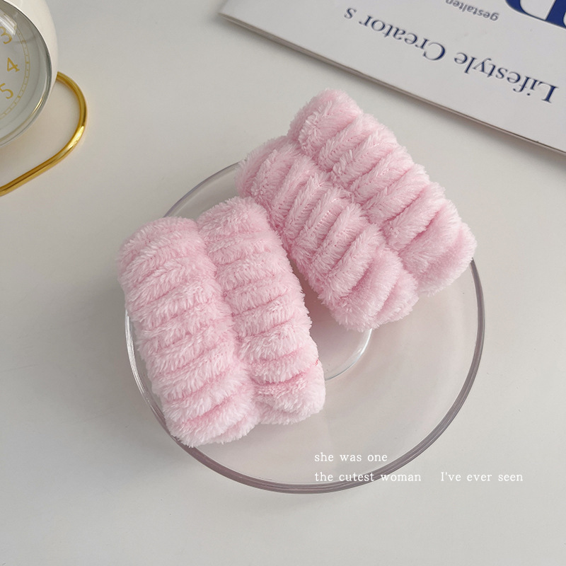Lavar la cara correa de muñeca artefacto de absorción de agua pelúcia cabello cordón de cabeza de doble uso toalla de mano a prueba de humedad cabello para lavar anillo de cabello especial