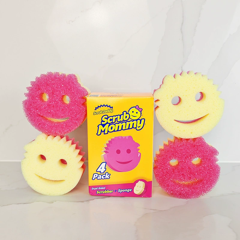 Американская щетка ScrubDaddy улыбка Mommy двусторонняя магическая чистка, сильное трение, обеззараживающий губка для мытья посуды и миски импортная щетка