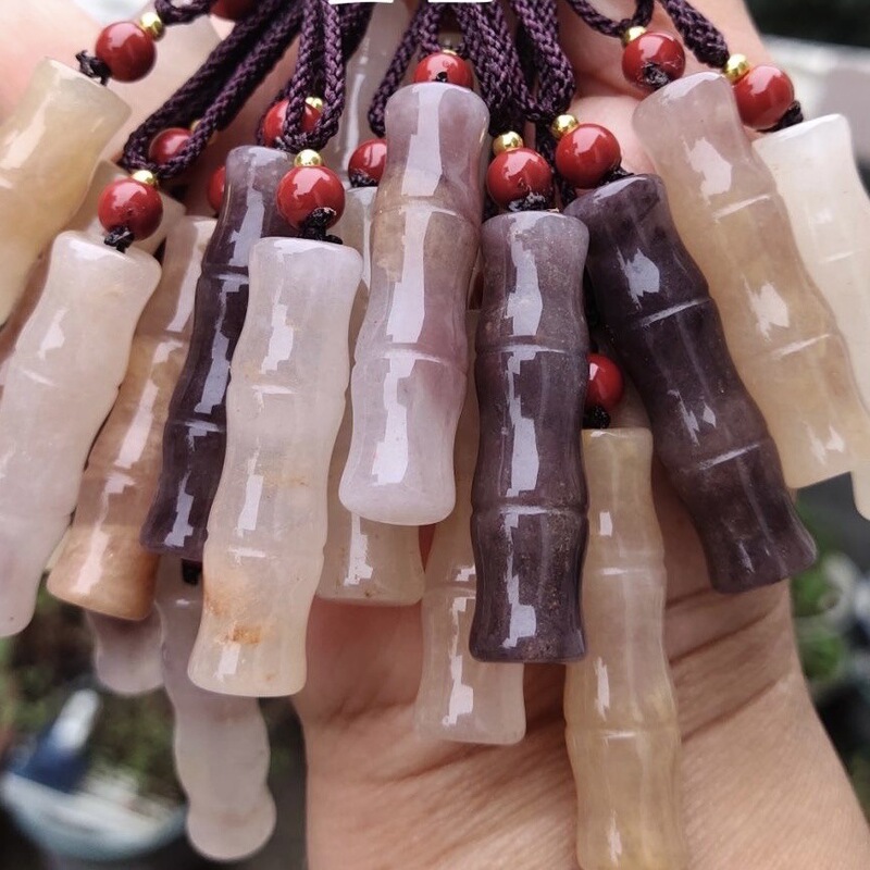 Xinjiang Golden Silk Jade Violet Bamboo Pendant for Men and Women Elevated Violet Jade Pendant for Men and Women Jewelry Xinjiang Golden Silk Jade Violet Bamboo Pendant for Men and Women Elevated Violet Jade Pendant for Men and Women Jewelry