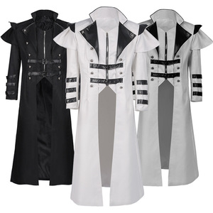 Carniva party stage performance Medieval Resumption of Work Palace  Gothic style Banquet Dress suit jacket for men youth  Zipper Split Long Windbreaker Stage Performance coats