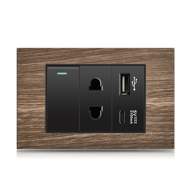 Universal two-hole USB + type-c