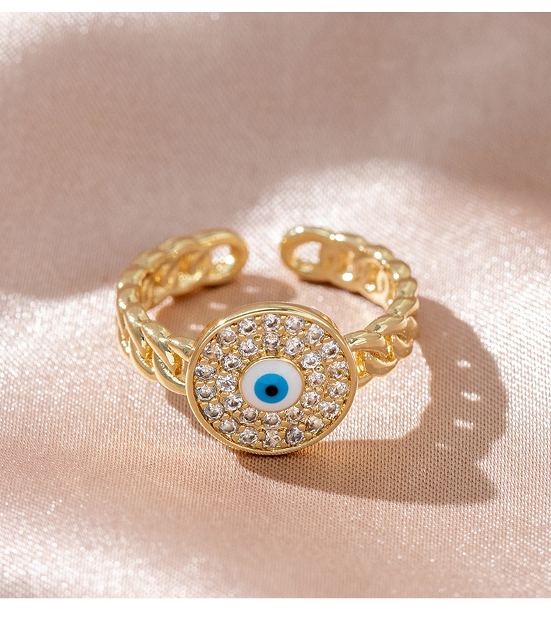 Fashion Geometric Copper Plating Zircon Rings 1 Piece