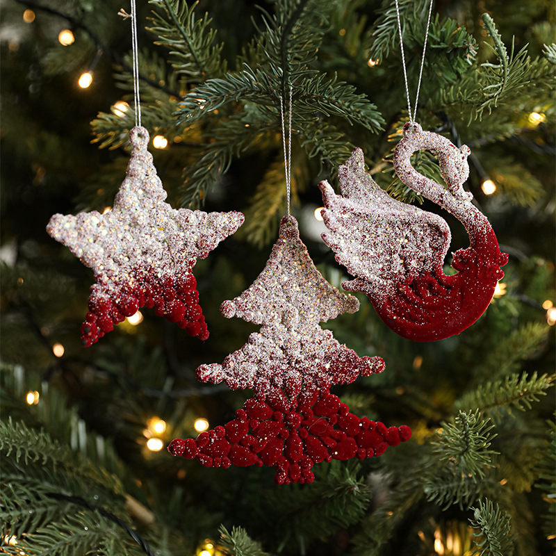 Colgante de Navidad transfronterizo creativo de Navidad de nieve alce colgante escandinavo de lujo ligero adornos de flojo artículos navideños