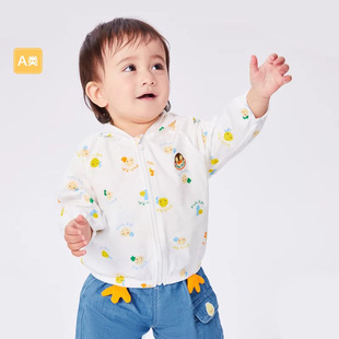 Brand Baby Boys and Girls Baby Hooded Jacket Kidsren's Air-Conditioning Shirt 2025 Summer New Style Light and Trendy
