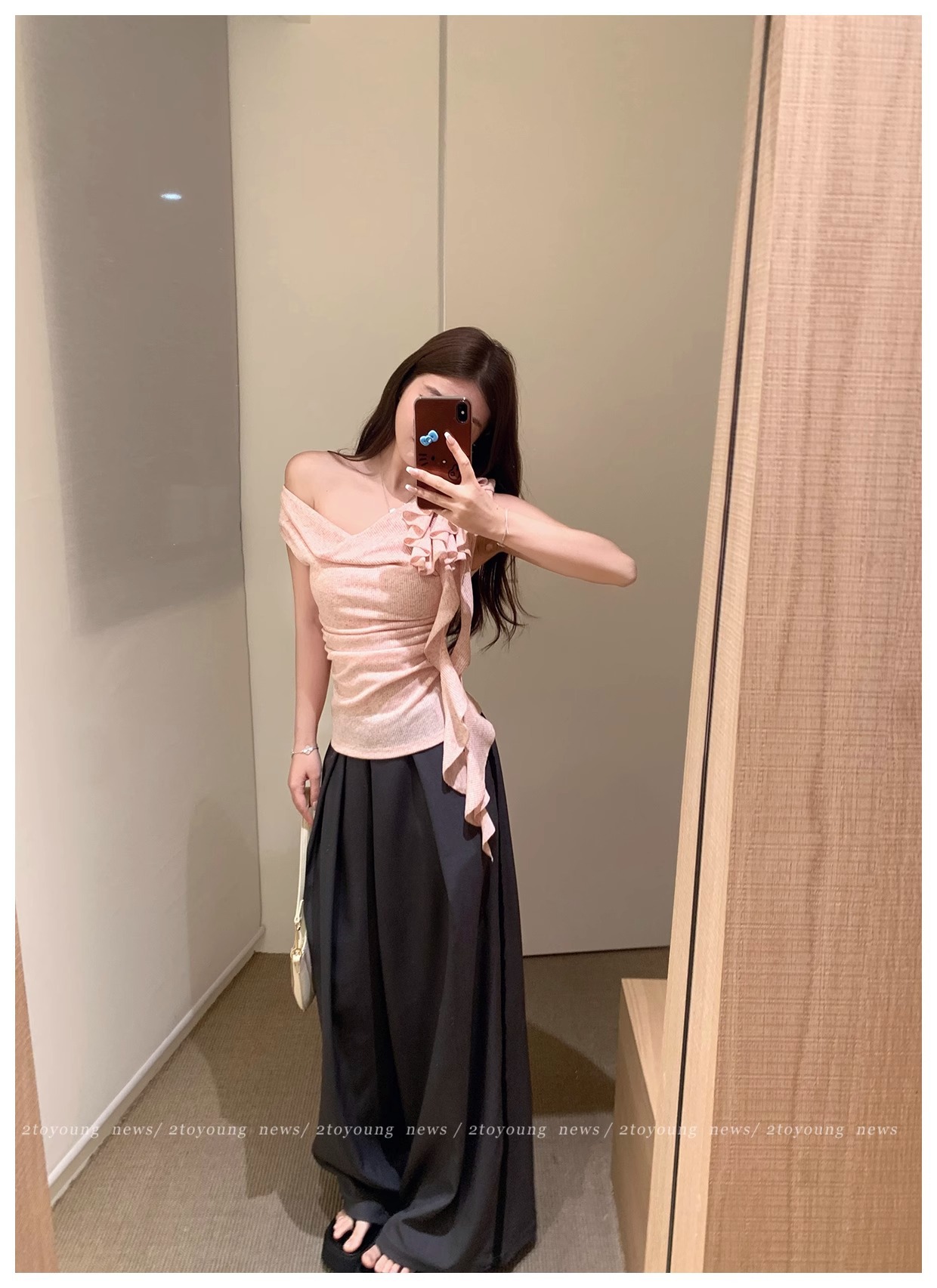 Asymmetric Ruffled Slim Tank Top