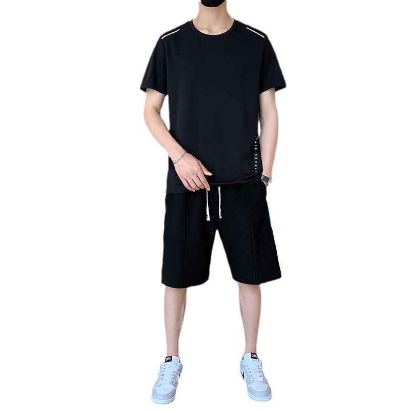 24 camisetas de manga corta de seda de hielo para hombres de verano deportivo casual elástico cuello redondo de alta calidad moda transpirable para correr