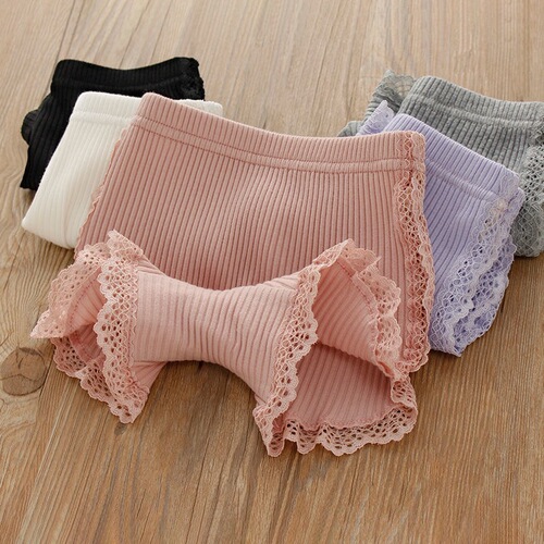 Girls' Safety Pants 2-in-1 Big Kid Insurance Pants for Girls Summer Double Layer Breathable Ruffled Shorts Anti-Slip Shorts