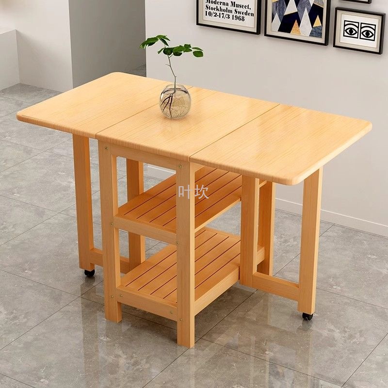 Y 4 solid wood folding table dining table small apartment…