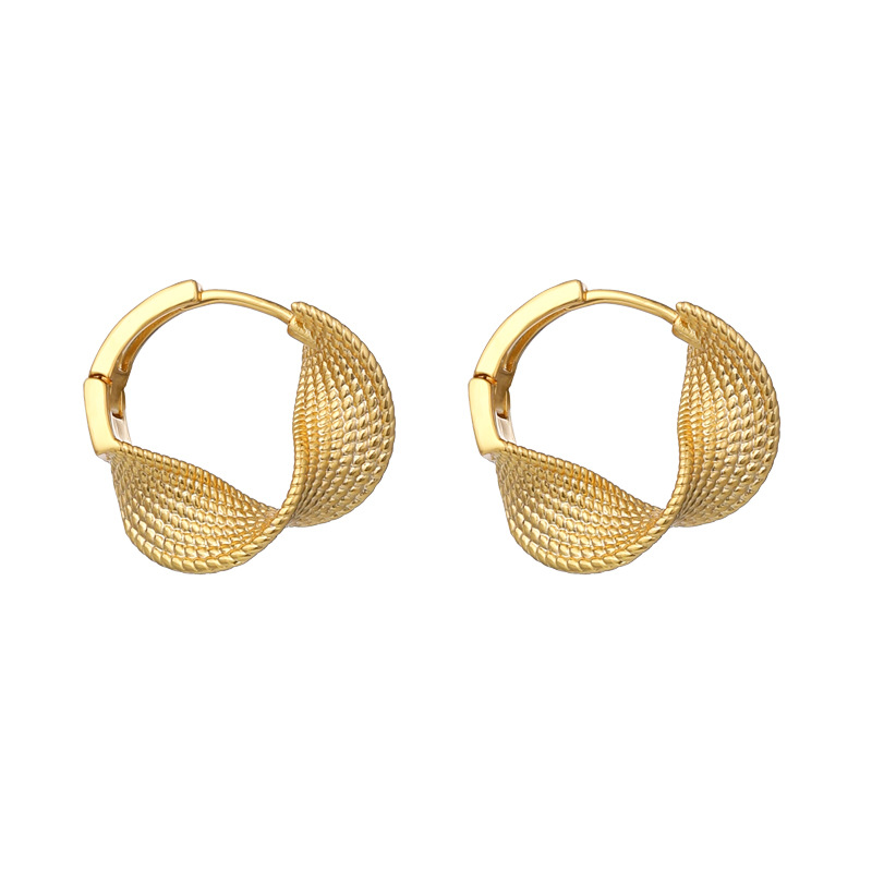 Elegant Gold Plated Mobius Stud Earrings For Women Luxury Style_voghion.com
