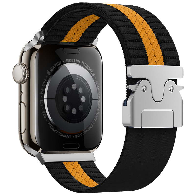 Apple iwatch8/9/10 時計ストラップナイロン編組弾性パラシュートバックル Huawei GT4/5 時計ストラップに適しています。|undefined