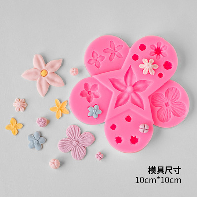花の葉桜の花びらケーキデコレーションシリコンモールドフォンダンチョコレートデザートテーブルオーナメントベーキングモールド|undefined