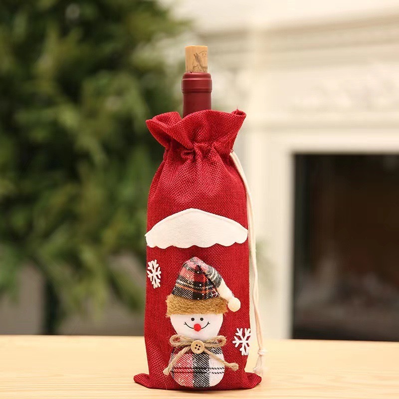クロスボーダー酒瓶セット酒袋麻布クリスマス新品シャンパンワイン瓶セットワイン瓶袋テーブル装飾品|undefined
