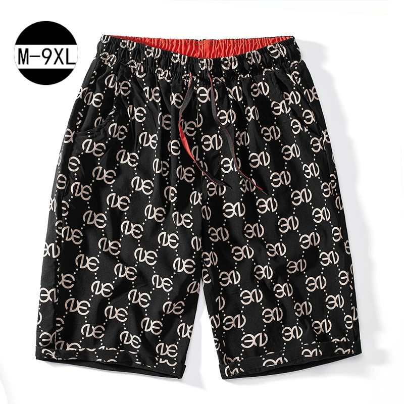 Шорты для мужчин летом откармливать больше свободного тренда цветочные брюки укороченные брюки летние брюки повседневные средние брюки мужские пляжные брюки