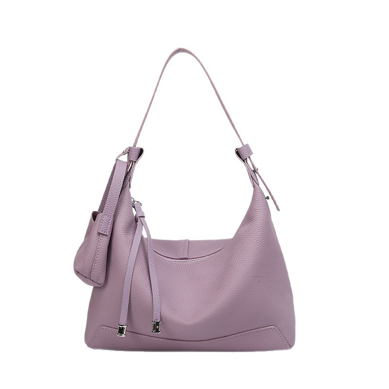 Women's New Genuine Leather Crescent Bag - Large Capacity Shoulder Crossbody Hobo Dumpling Bag & Underarm Handbag - Thumbnail 5