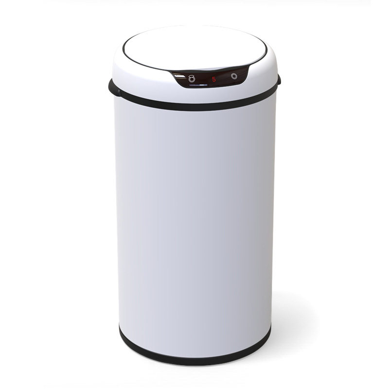 Basura circular inteligente de acero inoxidable 30L / 42L / 50L de alta capacidad automática de inducción de basura metálica