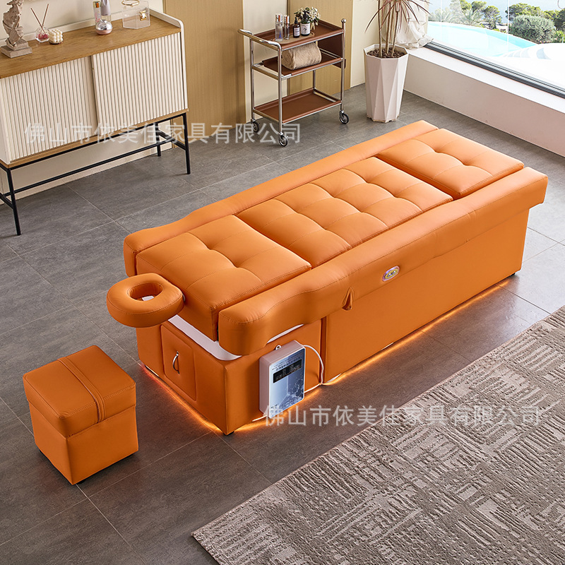 Cama de terapia de cabeza masaje pedoterapia baño de pies cama eléctrica de elevación de espalda belleza fumigante cuidado del cabello tratamiento de cabello cama de lavado de cabeza