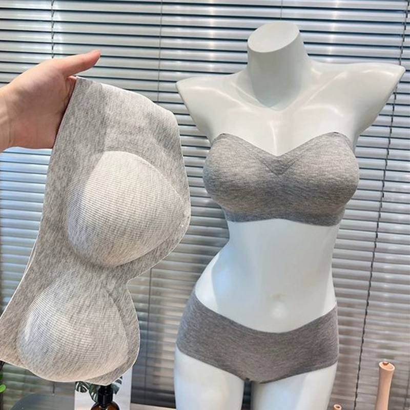 Expanded Strapless Intimates for Women, Non-Slip Push-Up, Small Breasts, Large Comic Bra, Thickeneded 5cm Tube Top Wrap Bra