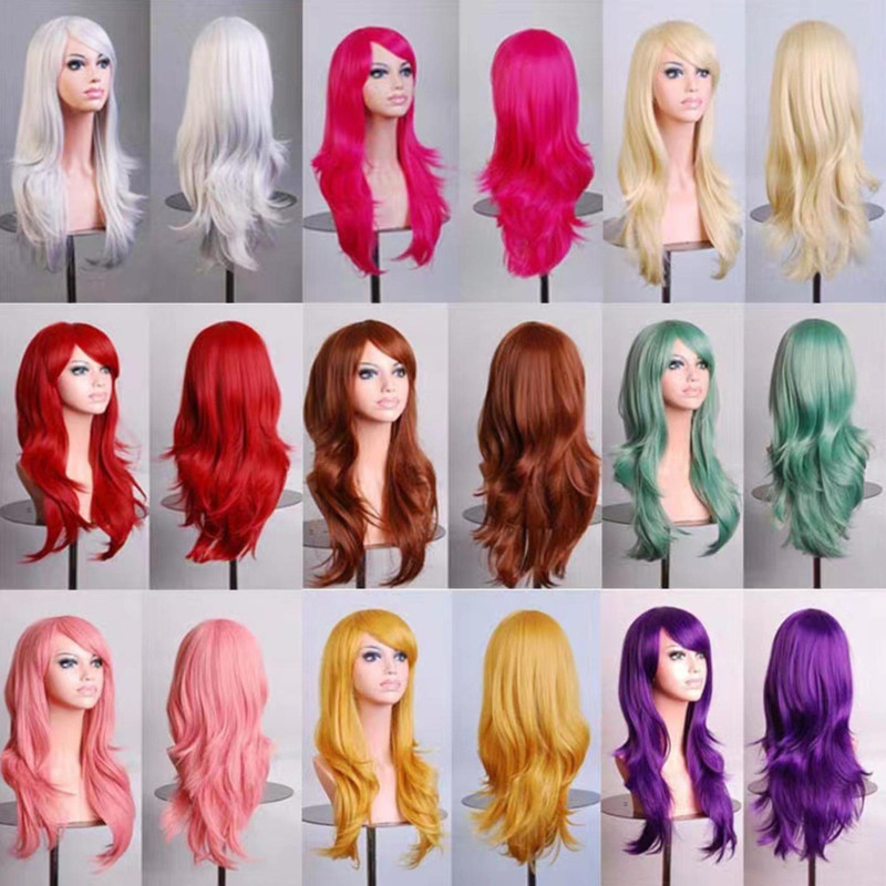 70cm cosplay wig cos wig long curly hair high temperature silk multicolor curly hair anime universal wig 70cm cosplay wig cos wig long curly hair high temperature silk multicolor curly hair anime universal wig