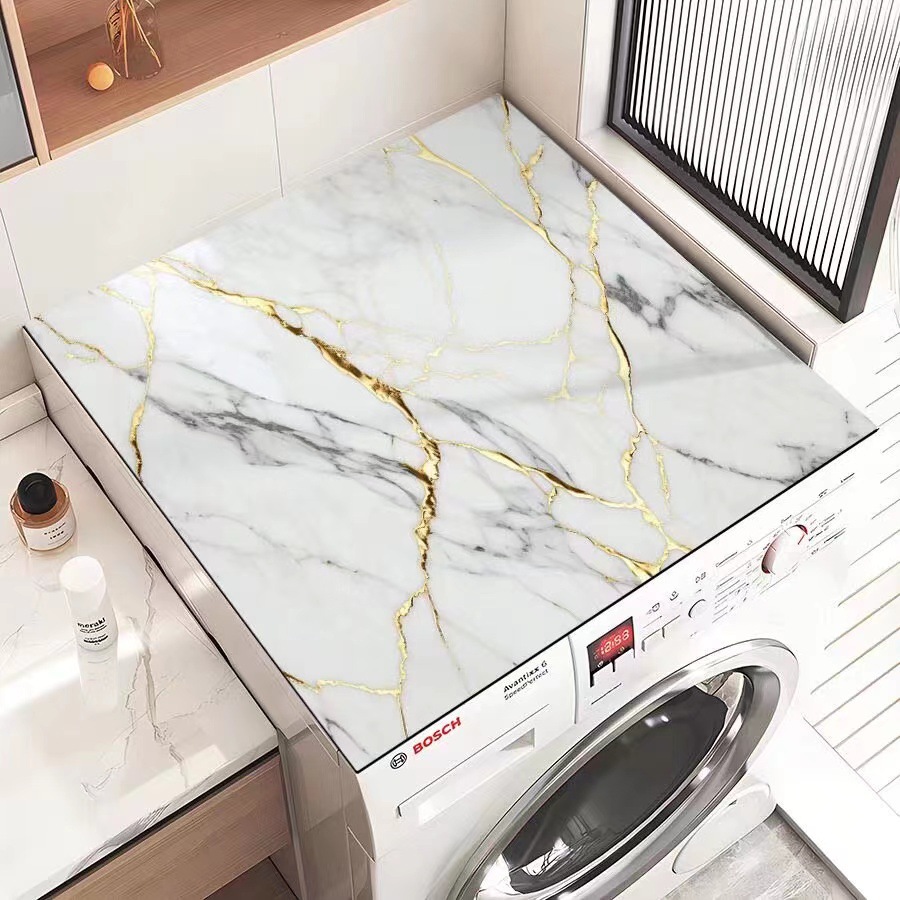 Cojín de lavadora de tambor cubierta de polvo microondas refrigerador techo protector solar tela sin lavado estilo de barro de diatomeas de corte