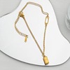 Golden ankle bracelet stainless steel, accessory, Korean style, pink gold, simple and elegant design, wholesale