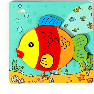 Bebé niños 1-2-3D años de edad la mitad de madera tridimensional rompecabezas bebé educación temprana inteligencia práctica mano ojo niños y niñas Juguetes