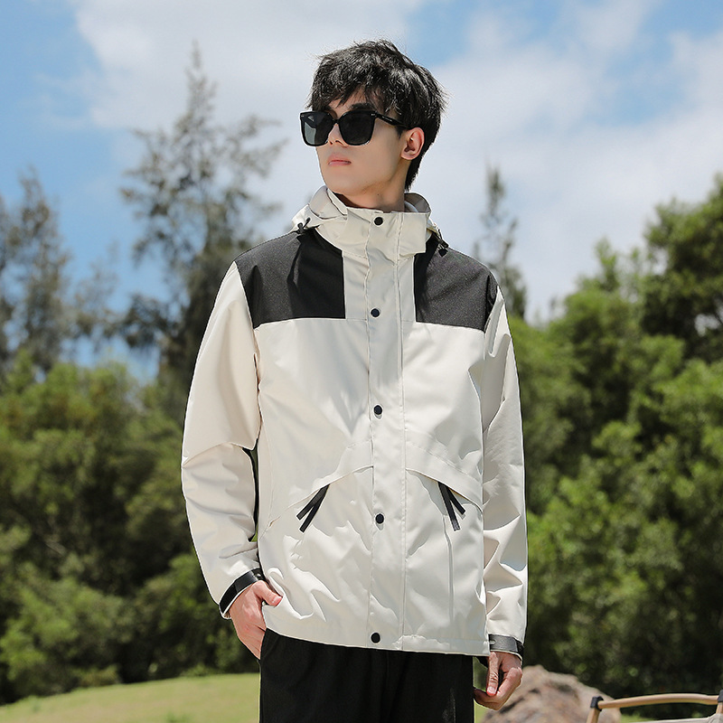 Chaqueta al aire libre para hombres y mujeres tres en uno desmontable de dos piezas impermeable y transpirable forrado de vellón engrosado traje de Montañismo senderismo