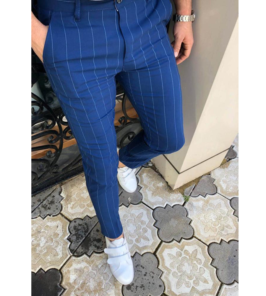 2023 el comercio exterior transfronterizo exclusivo nuevo negocio de los hombres punteado rayas casual lápiz pantalones deseo image 10