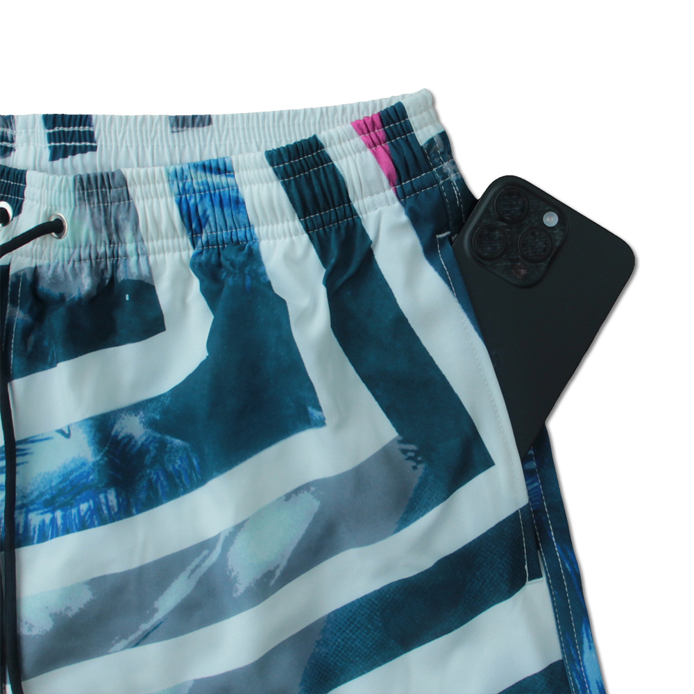 Men's Striped Lined Elastic Swim Trunks For Beach And Vacation_voghion.com