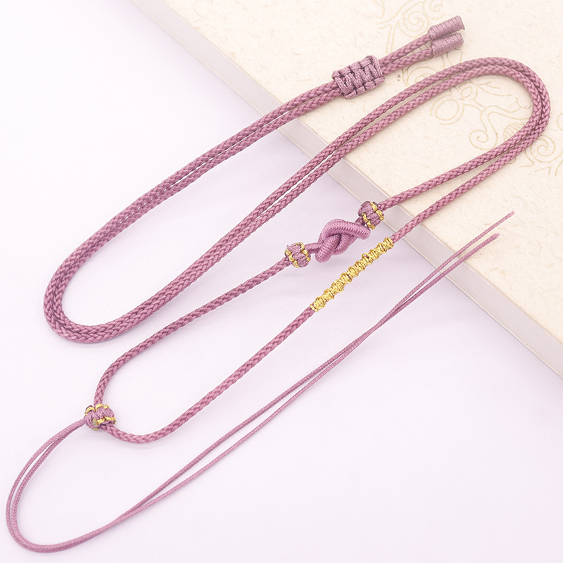 エスニックスタイル翡翠ダブルネックレスストラップ DIY ペンダントロープファッションゴールドワイヤースパイラル高品質ジュエリーペンダントロープ|undefined