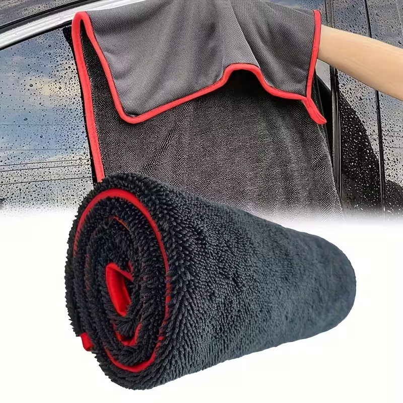 Transfronterizo trenza toalla de limpieza de automóviles toalla de absorción de secado rápido personalizada toalla de lavado de automóviles sin rastro de agua trenza